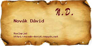 Novák Dávid névjegykártya